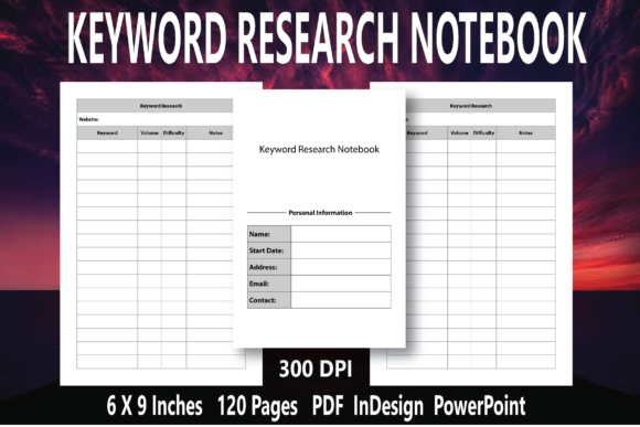 Download KDP Keyword Research Notebook Interior - Premium Resources