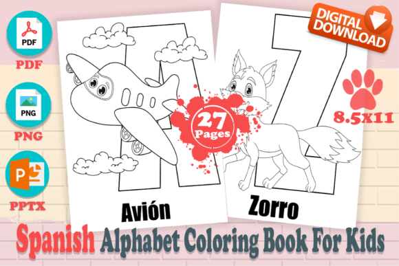 Download Spanish Alphabet Coloring Book for Kids - Alphabet coloring book Collection