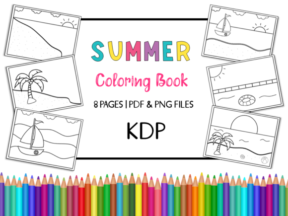 Download KDP Summer Scenery Coloring Book &amp; Pages - Kdp summer Collection
