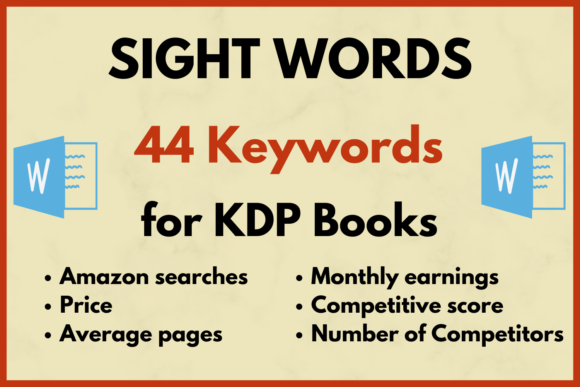 Download Sight Words KDP Keyword Research - Premium Resources