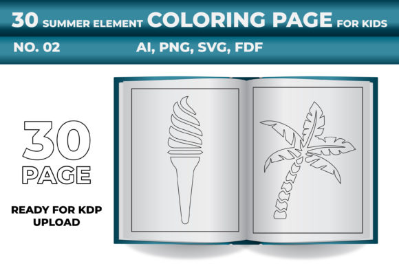 Download Kdp Summer Coloring Page Svg Set for Kid - Kdp summer Collection
