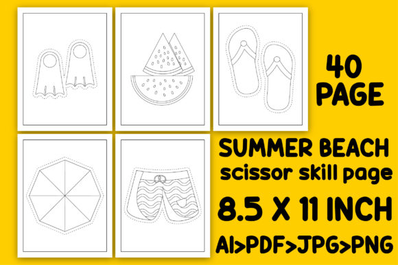 Download Kdp Summer Beach Scissor Skill Pages - Kdp summer Collection